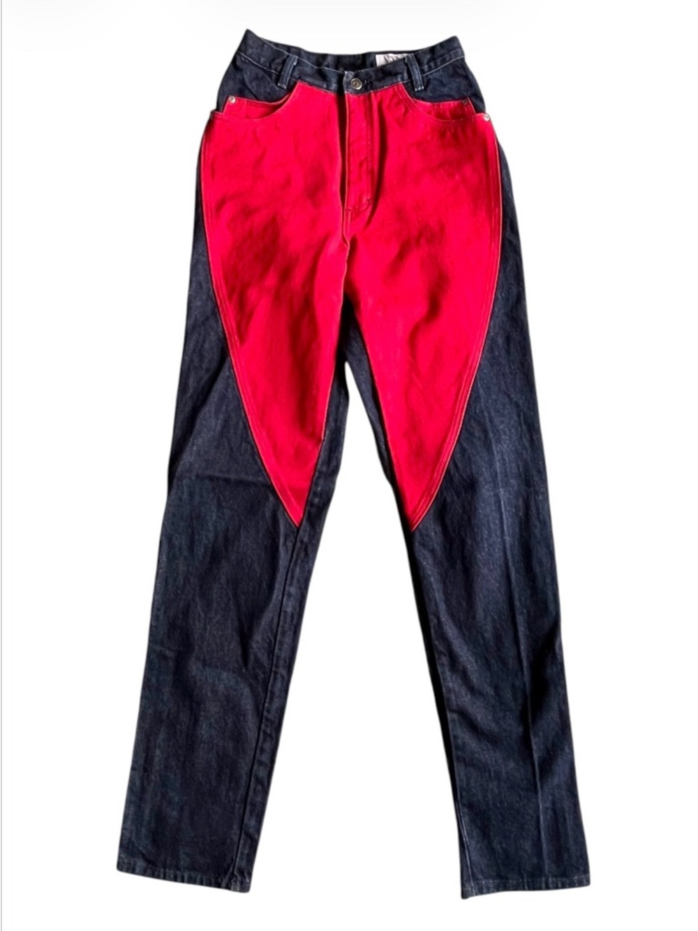 Vintage Made in Texas Thoroughbred Colorblock Bareback Rodeo Jeans - Size 11/12